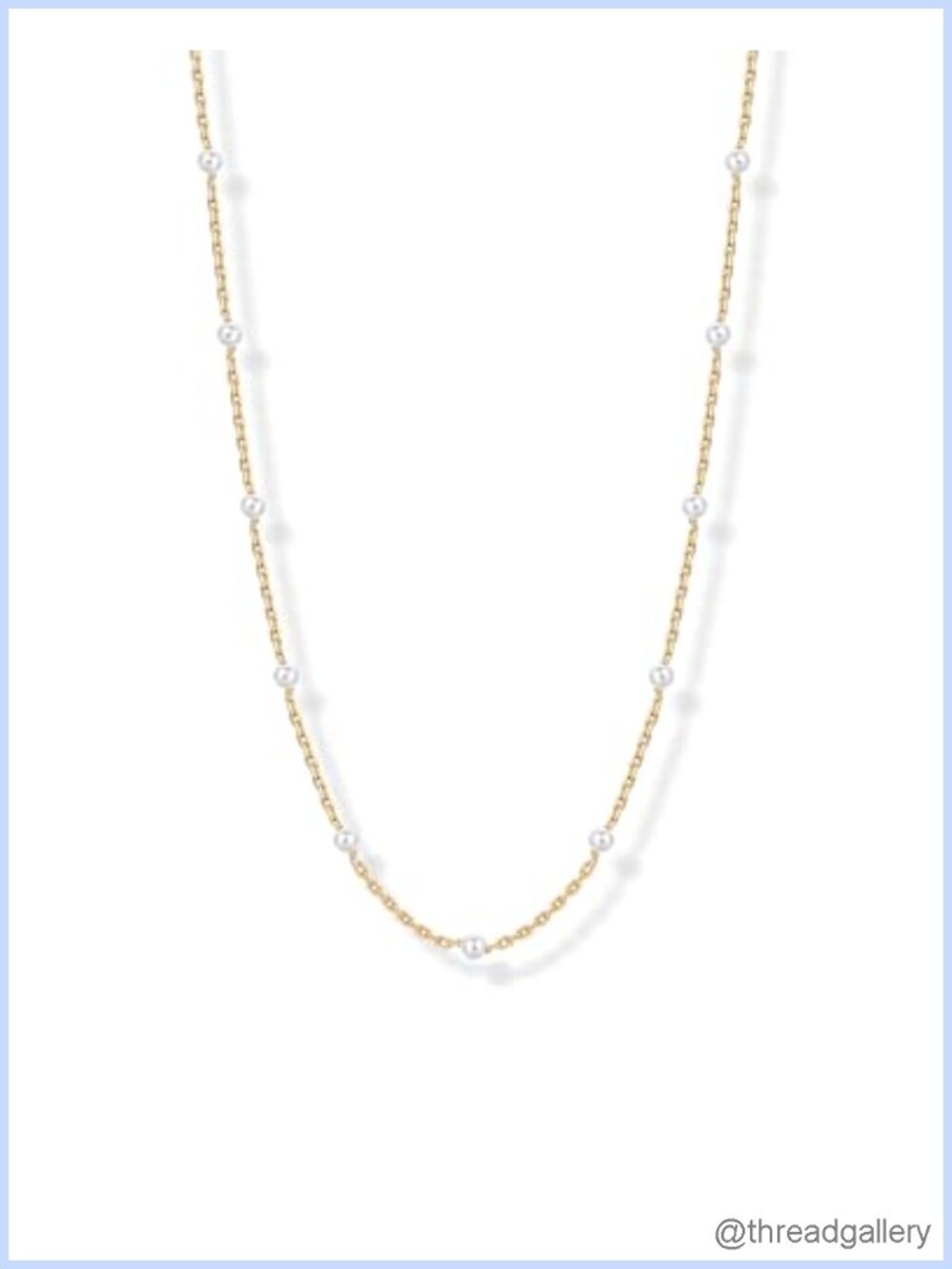 14K Gold Plated Pearl Necklace Dainty Beaded Choker for Women